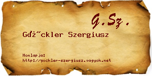 Göckler Szergiusz névjegykártya